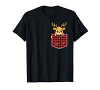 Christmas T Shirt For Women Kids Pocket Animal Reindeer Camiseta