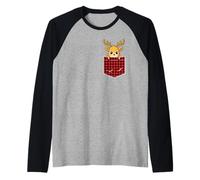 Christmas T Shirt For Women Kids Pocket Animal Reindeer Camiseta Manga Raglan