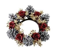 Christmas Table Centerpieces, Christmas Table Centerpiece Decorations, Christmas Dining Table Centerpieces, Pine Cones Roses Christmas Table, Sturdy Base Candle Wreaths Candle Garland For Desk Shelf