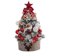 Christmas Table Tree, Holiday Centerpiece Decoration, Gathered Little Tree, Built-In Lighting Ornaments, Battery Powered Display, Winter Table Porch Mantel Use, 17.72 Inches Green 1 Piece