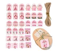 Christmas Tags - 30 Pieces Card Ornaments, Wood Christmas Tags With String And Holes, For Holiday, Crafting, Birthday, Halloween, Party, Favors, Decorations, Family, 7.8 X 7.3 X 0.3 Cm