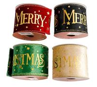 Christmas Theme Ribbon, Velvet Christmas Ribbons, Holiday Decor Ribbons, Printed Christmas Ribbon, Wreath Decor Ribbons, Premium Velvet Material Printed Christmas Designs for X Mas Wrapping