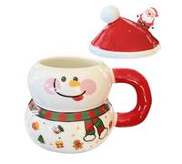 Christmas-Themed Ceramic Coffee Mug - Christmas Mugs | Cute Ceramic Holiday Supplies with Handle and Lid | Cute Christmâs Mugs for Fishing Outdoor Water Campfire Tea Hiking Adventure Game Home