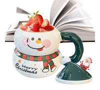 Christmas-Themed Ceramic Coffee Mug - Christmas Mugs | Cute Ceramic Holiday Supplies with Handle and Lid | Cute Christmâs Mugs for Fishing Outdoor Water Campfire Tea Hiking Adventure Game Home