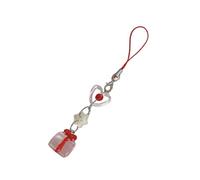 Christmas Themed Phone Ornament Unique Snowflake Crystal Mobile Charm Elegant Box Phone Layard Adornment, como se muestra