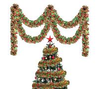Christmas Tinsel Garland - Sparkling Wreath Decoration, Shiny Party Garlands for Outdoor Decor, Lightweight Material for Holiday Festive Ornaments, Decor Performance Garland for Christmas Birthday
