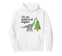 Christmas 'Tis The Season To Go Árbol de Navidad Vegano Dinosaurio Sudadera con Capucha