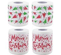 Christmas Toilet Paper, Merry Christmas Santa Claus Toilet Paper Tissue Napkins Fun Holiday Design for Bathroom Decor (B)