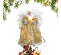 Christmas Topper - Angel Tree Topper, LED Lighted Ornament Elegant and Glowing Design | Festive and Decorative Angel Figurine For Holiday, Wedding, Party, Home, Outdoor Decor