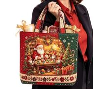 Christmas Tote Bag, Large Capacity Quilted Shoulder Handbag, Polyester | Carries Daily Essentials With A Spacious Interior, Lightweight Quilted Construction, Festive Christmas Patterns, Comfortable