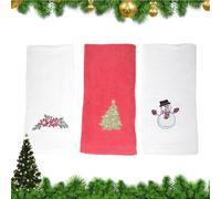 Christmas Towels, 3 Pieces Handkerchief with Quick Dry Fabric, Winter Snowman Hand Towel for Gym, Soft Cotton, Highly Absorbent Feature, Holiday Tool, Travel Accessory for Beach Camping Hiking