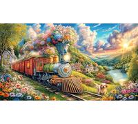 Christmas-Train-in-Snowy-Landscape 1000 Piezas Puzzle Reciclado Actividad en casa Juego Familiar Desafiante para Adultos Regalo 70x50/1000pcs