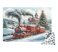 Christmas Train in Snowy Landscape Puzzles Imposible,desafío para Adultos Entretenimiento Creativo 1000 Piezas Obra De Arte De Juego De para Adultos, Regalos A Partir De 14 Años 52x38cm/1000pcs