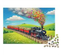 Christmas Train in Snowy Landscape Puzzles Imposible,desafío para Adultos Juego Educativo 1000 Piezas Obra De Arte De Juego De para Adultos Y Niños 52x38cm/1000pcs