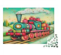 Christmas Train in Snowy Mountain Landscape Puzzle Imposible,desafío for Adults Juego Educativo 1000 Piezas Obra De Arte De Juego De para Adultos Y Niños A Partir De 12 Años 52x38cm/1000pcs