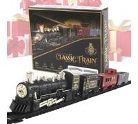 Christmas Train Toy - Interactive Car Toy with Light and Music for Kids Boys Girls, Light Up Train Engine for Home, Bedroom, School, Traveling, Kindergarten, Multicolor, 8 Inches