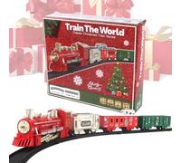 Christmas Train Toy - Interactive Car Toy with Light and Music - Light Up Christmas Train,for Kids Boys Girls Children Home Traveling Schools Bedroom Kindergarten