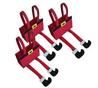 Christmas Treat Bags - 3pcs Felt Goodies Organizer Bags with 2 Long Legs | Candy Bags for Kids Christmas Parties, Holiday Decorations & Cookie Treats | Fun Supplies for Christmas Celebrations