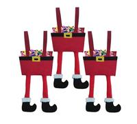 Christmas Treat Bags, 3x Parties Supplies Treat Organizer Bag, Festive Treat Organizer, Christmas Felt Goodies Bags with 2 Long Legs for Kids Christmas Parties Supplies Decorations