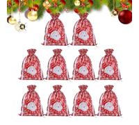 Christmas Treat Bags, Holiday Cookie Bags, Candy Gift Bag, Drawstring Snack Bags, Aluminum Foil Christmas Goodie Bag for Holiday Treats and Decorations Pouch for Cookies, Candy, and Snacks