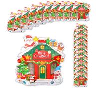 Christmas Treat Bags, Kids Xmas Sealable with Handle 10 Pcs, Leak-Proof & Sealable Zipper Design Mini Christmas Tree Treat Transparent Party Favor Goodie Bag Classroom Favors Travel Snacks(#C*20)