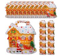 Christmas Treat Bags, Kids Xmas Sealable with Handle 10 Pcs, Leak-Proof & Sealable Zipper Design Mini Christmas Tree Treat Transparent Party Favor Goodie Bag Classroom Favors Travel Snacks(#D*20)