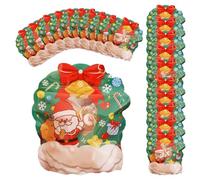 Christmas Treat Bags, Kids Xmas Sealable with Handle 10 Pcs, Leak-Proof & Sealable Zipper Design Mini Christmas Tree Treat Transparent Party Favor Goodie Bag Classroom Favors Travel Snacks(#B*20)