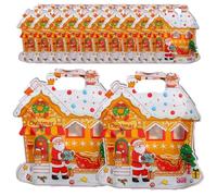 Christmas Treat Bags, Kids Xmas Sealable with Handle 10 Pcs, Leak-Proof & Sealable Zipper Design Mini Christmas Tree Treat Transparent Party Favor Goodie Bag Classroom Favors Travel Snacks(#D*10)