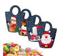 Christmas Treat Bags - Lote de 4 bolsas de mezclilla para víspera, plantilla decorativa para cervezas tartas de chocolate - cumpleaños, fiesta de nacimiento, juego de rol