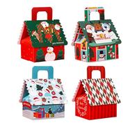 Christmas Treat Boxes,Boxes, Cardboard Cookie Boxes, House Shaped Cardboard Boxes, Christmas Paper Boxes, Christmas Classroom Packaging forand Treats