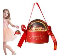 Christmas Treat Containers, Holiday Goodie Boxes, Clear Cardboard Cookie Boxes, Round Snacks Paper Boxes, HolidayBoxes, Christmas Cookie Packaging, Festive Goodie Boxes with Bowz
