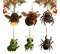 Christmas Tree - 0.39inch Spider Ornaments for Holiday, Acrylic Animal with Print, Cute Farmhouse Decor, Easy Feature, Seasonal Ornament Tool, Spider Decor Accessory for Bedroom Bathroom,