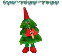 Christmas Tree - 14.96 Inch Wiggle Stuffed Tree for Holiday Fun, Party Entertainment with Interactive Music Function, Animated Toy for Desktop Kids Adults, Plush Green, Gift Box Packaging