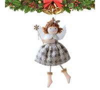 Christmas Tree Angel Girl Ornament, Plush Christmas Decoration Angels Doll with Lanyard, 3.94x6.69 Inches Seasonal Cute Keepsake for Farmhouse, Restaurant, Window Sill, Door, Holiday Home Decor