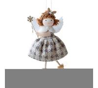 Christmas Tree Angel Girl Ornament, Plush Seasonal Doll, Hanging Lanyard, 3.94x6.69 Inches Cute Farmhouse Keepsake for Holiday Décor on Doors, Mantels, Restaurants, and Festive Displays