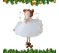 Christmas Tree Angel Girl Ornament - Tulle Skirt Dreamy Decor, Christmas Decoration Golden-Wing Angel Doll | for Living Room Bedroom Balcony Garden Farmhouse Door Wall Cafe Restaurant