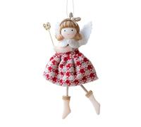 Christmas Tree Angel, Plush Girl Ornament, 3.94x6.69 Inches Soft Fabric Keepsake, Hanging Lanyard Included, Festive Seasonal Decor for Farmhouse, Restaurant, Door, Window, Shelf Display