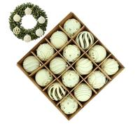 Christmas Tree Balls - 16PCS Velvet Flocking Ornaments, 6CM Hanging Christmas Ball Set | Festive Decoration for Fireplace, Window, Door, Wall, Living Room, Bedroom, Garden, Party, Wedding, Holiday
