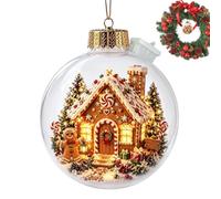 Christmas Tree Balls, Clear Santa Elk Lighted LED Ornaments | Lighted Christmas Tree Ornaments For Home, Farmhouse, Office, School, Mantel, Bookshelf, Garden, Yard, And Porch Decor.