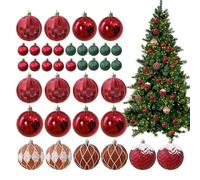 Christmas Tree Balls Set, Shatterproof Christmas Tree Baubles Decorations, 36 Pieces Shatterproof Baubles Pendant For Indoor Outdoor Windowsills Yard Garden Parties Patio Porch