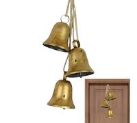 Christmas Tree Bells - Gold Vintage Rustic Ornaments for Holiday Decor, Decorative for Tree, Window, Wall, Shelf, Fireplace, Garden, Yard, Front Door, Porch, and Patio, Festive Home Accent