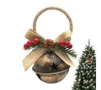 Christmas Tree Bells | Rustic Metal Pendant with Pine Cone Bow Berries
