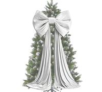 Christmas Tree Bows - 40x200cm Velvet Giant Decorations | Giant Christmas Bow Tree Topper - For Stair Door Window Front Door Living Room Halloween Backdrop Thanksgiving New Year's