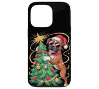 Christmas Tree Boxer Dog Sunglasses Carcasa para iPhone 13 Pro