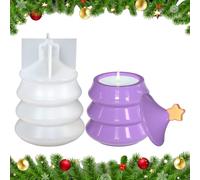 Christmas Tree Candle Jar Mold - Reusable Silicone Casting Tool, Flexible DIY Craft Mold, Elegant Home Decoration Maker | Cement Moulds for Art Teachers Plaster Projects Holiday Hobbyists Crea