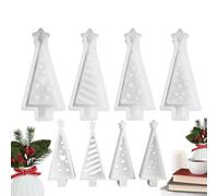 Christmas Tree Candle Silicone Mold - 6.3x2.36x0.79 Inches Craft Molding Tool for Easy Release, Reusable Use with Candle Wax Function, Mould for Home Studio Art Projects, Flexible, 4 Piece Pack