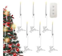 Christmas Tree Candles with Remote | Christmas Decor Icicle Flying Birds Elk LED Candle with Remote Timer for Indoor Tree Home Fireplace Table Party