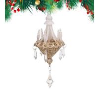 Christmas Tree Chandelier Ornament - Crystal Hanging Decoration for Holiday Décor | Light-Refracting Ornament Keepsake for Home Bedroom Garden Door Farmhouse Winter Christmas, 7x18cm Gold Platinum