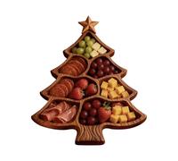 Christmas Tree Charcuterie Board - Wooden Tray, Wooden Christmas Tree Food Platter | Divided Serving Board for Cheese, Fruit, Snacks, Desserts, Meat, Nuts | for Holiday Party, Table Decor, Kitchen, Ho