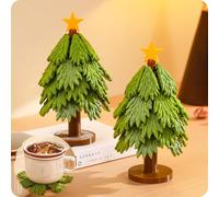 Christmas Tree Coaster Set, with Star Stirring Stick Decoration, for Hot Pots and Pans & Dishes & Cups (2pc)
